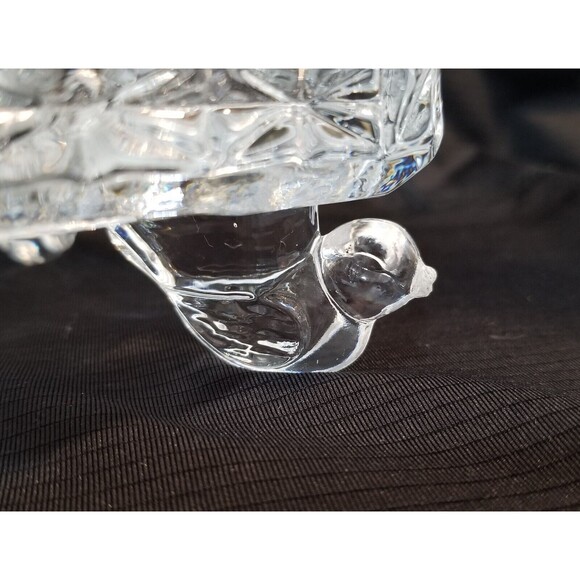 Hofbauer Byrdes Germany Hexagon Crystal Cut Glass Birds Footed Candy Dish No Lid - Picture 6 of 8